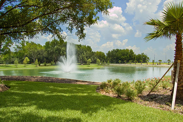 istock Fountain at business park. 147662308