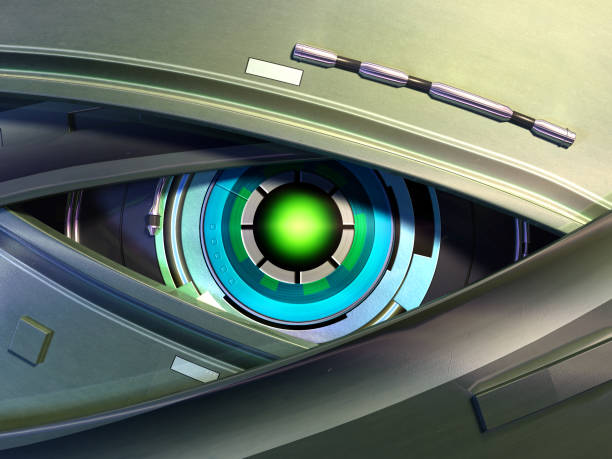 Robot eye stock photo
