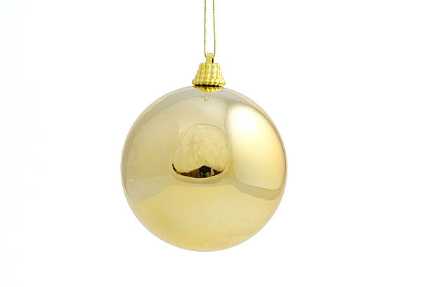 Single Golden Christmas Ball stock photo