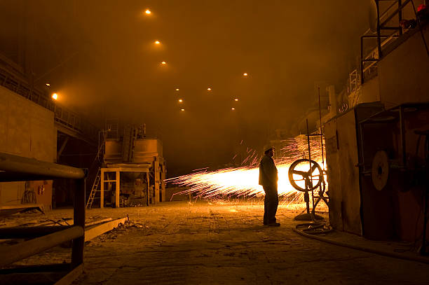 Night shift at a midwestern steel mill.