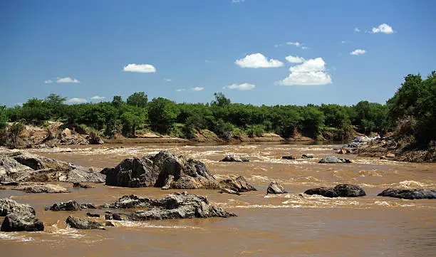 View up Mara River in Kenya Africa (350dpi)