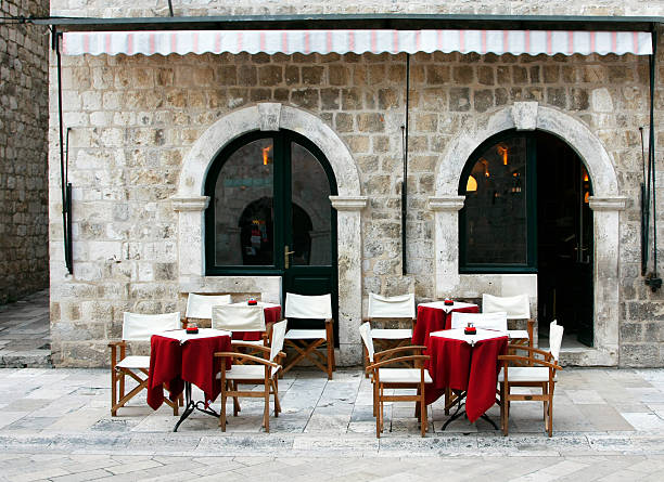 Street cafe in old town (Dubrovnik, Croatia).