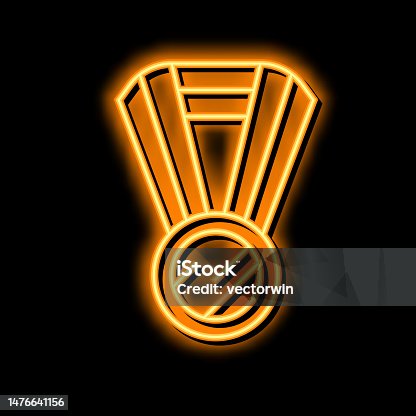 istock gold medal neon glow icon illustration 1476641156