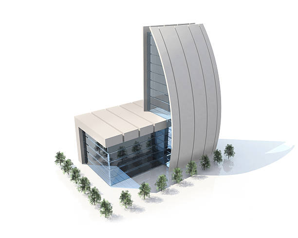 istock Small contemporary architecture building on white background 147664321