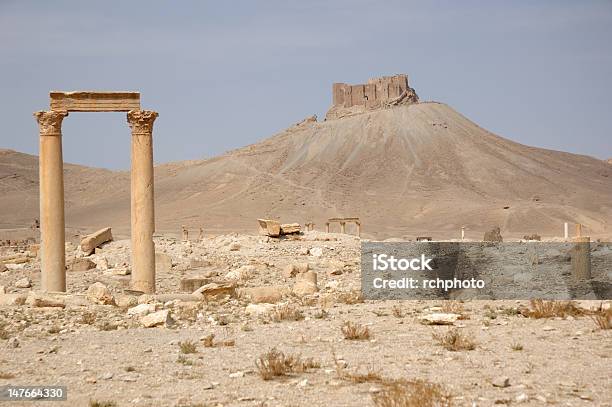 Palmyraarab Cidadela E Roman Colunas - Fotografias de stock e mais imagens de Antiguidade - Antiguidade, Ao Ar Livre, Apamea