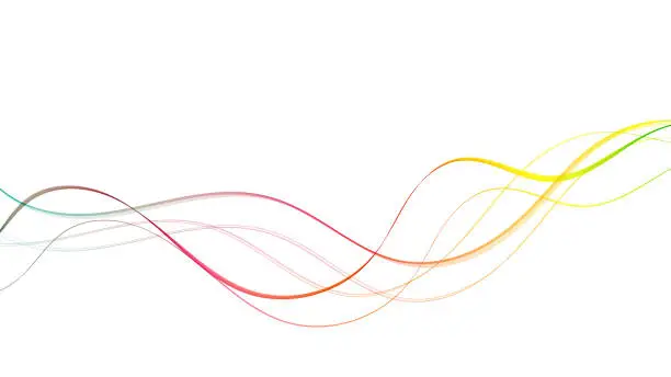 Vector illustration of Colored lines in the form of a wave. Design element