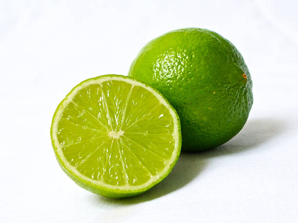 Lime in half stock photo
