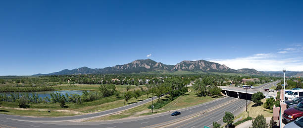 Boulder skyline stock photo