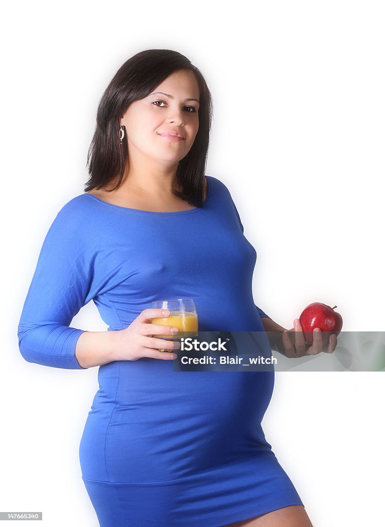 妊娠中の女性、ヘルシーなお食事 - やわらかのロイヤリティフリーストックフォト