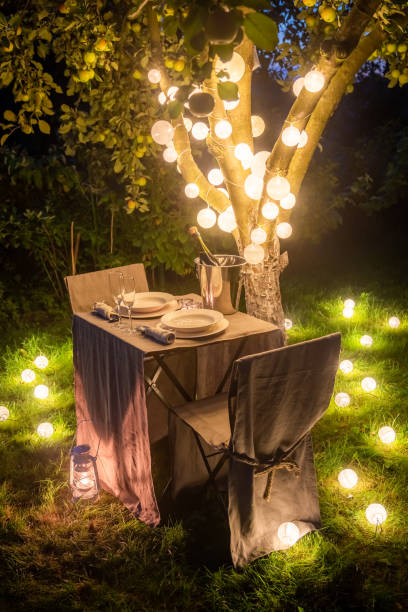 istock Romantic table for two for perfect date in the evening 1476657195