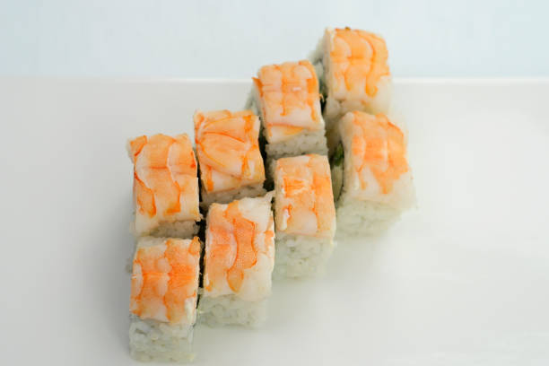 Ebi Nigiri Sushi Japanese prawn sushi pattern. sushi with shrimp High quality photo