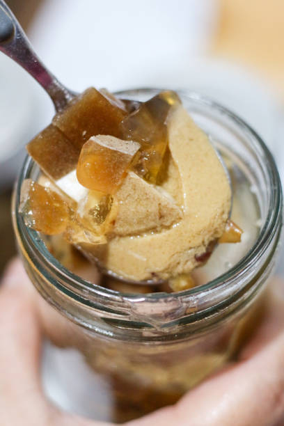 istock Pudding kurma or date pudding in a glass jar. dessert boxes. iftar meal 1476662666