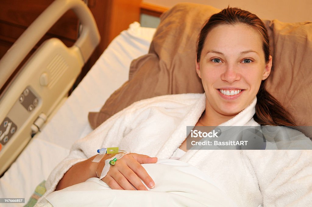 Happy Patient A lady in the hospital Adult Stock Photo