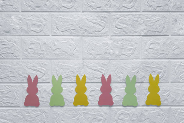 istock Happy Easter concept. Copy space. DIY paper crafts. Top view. 1476683496