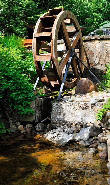 istock Wheel of a watermill 147668362