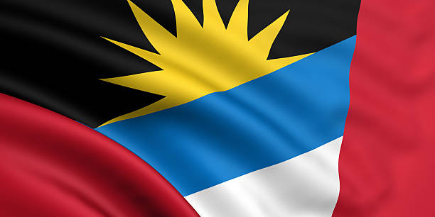 Flag Of Antigua And Barbuda stock photo