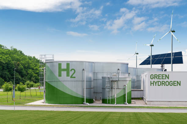istock Green Hydrogen factory concept. 1476692140