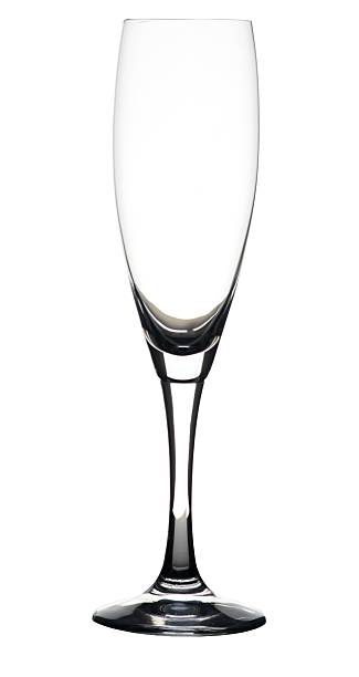 Empty champagne glass stock photo