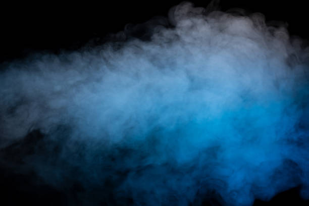 istock Blue and yellow steam on a black background. 1476694301