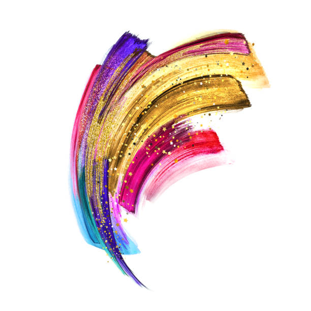 istock red blue violet gold paint smears, colorful brush strokes, abstract hand painted shape,watercolor clip art isolated on white background, makeup palette, fashion illustration, splashing design element 1476697708