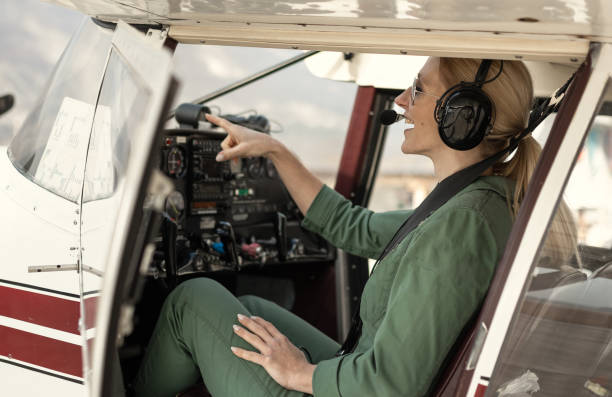 istock A female pilot with her sport plane 1476704369