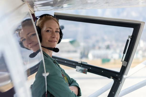 istock A female pilot with her sport plane 1476704413