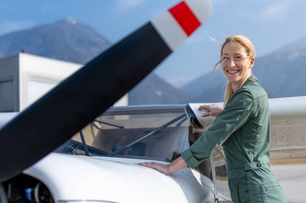 istock A female pilot with her sport plane 1476704432