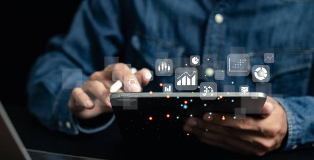 istock Business planning and strategy concept. Businessman analyzing sales data and financial charts. Profit analysis and sales increase planning. 1476707599