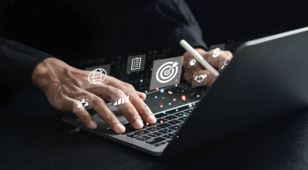 istock Concepts of setting goals and developing business guidelines for success. Businessman analyzing customer data and marketing strategy. 1476707668