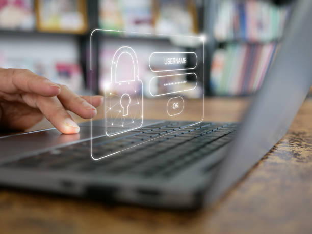 istock Login and password, A man using a password to log in to his account safely. Cyber security, data protection, secured internet access, and cybersecurity concepts. 1476710958