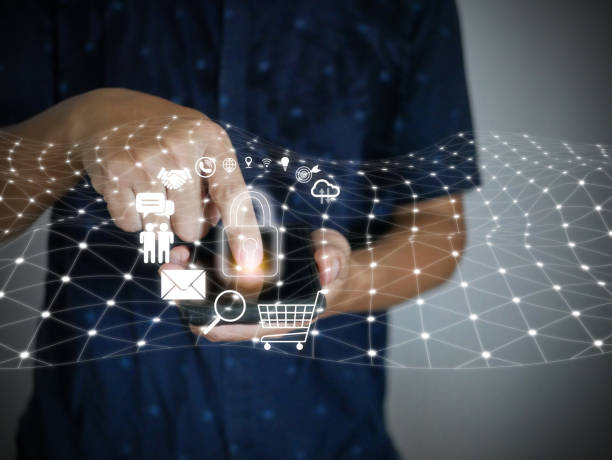istock Cybersecurity, cybercrime, and protection concepts. A smartphone is used, encrypted, and protected while doing many online activities on the network. 1476710979