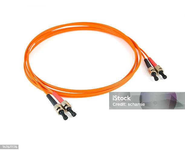 Cavo A Fibra - Fotografie stock e altre immagini di Cavo - Componente elettrico - Cavo - Componente elettrico, Affari, Arancione