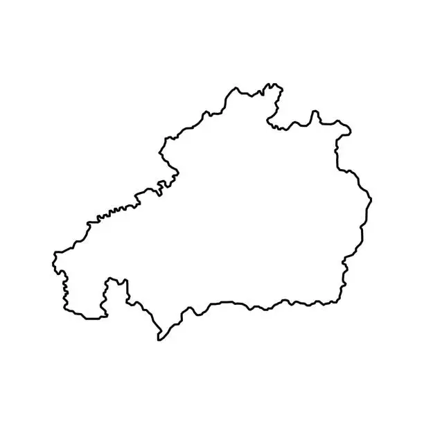 Vector illustration of Castelo Branco Map, District of Portugal. Vector Illustration.