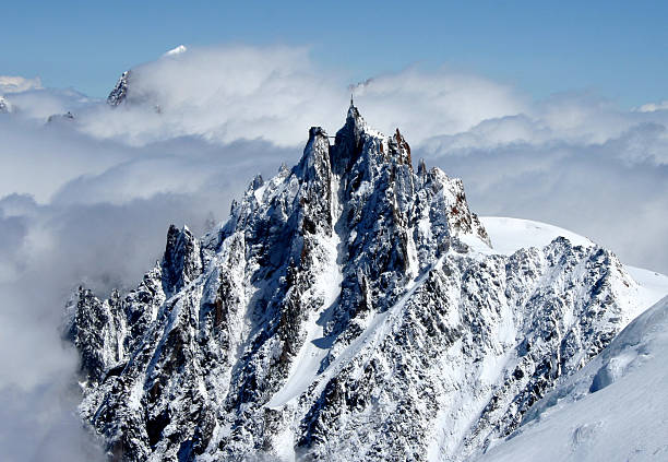 istock Aguilar de Midi high snow covered spiky mountain peak 147672473