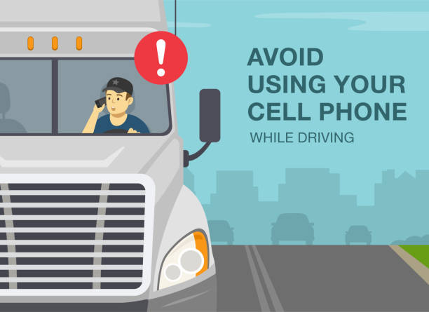 Driver Call Out 120+ Distracted Driving Cartoons Stock Photos, Pictures & Royalty-Free ...