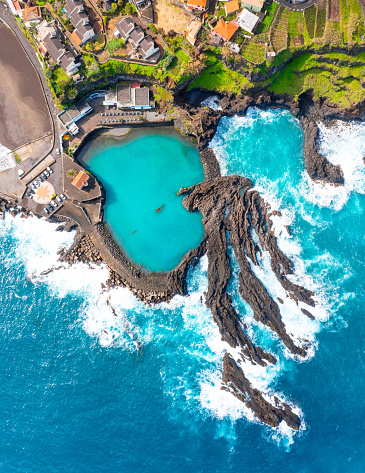 Land meets ocean in Seixal, Madeira, Portugal
