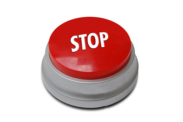 Red Stop Button stock photo