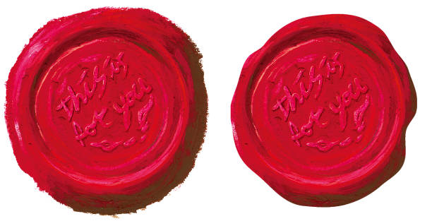 [desenho à mão] o selo vermelho clássico - painted image paint art letterpress - fotografias e filmes do acervo