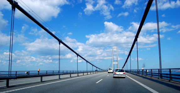 suspension bridge in denmark in color