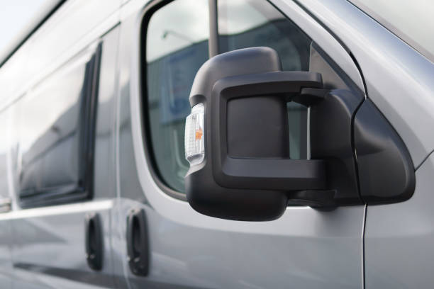 Outside mirror of the van