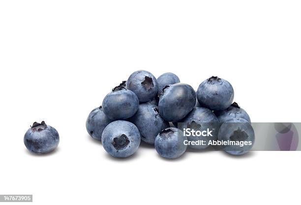 Bunch Of Blueberries On White Stock Photo - Download Image Now - Blueberry, White Background, Organic