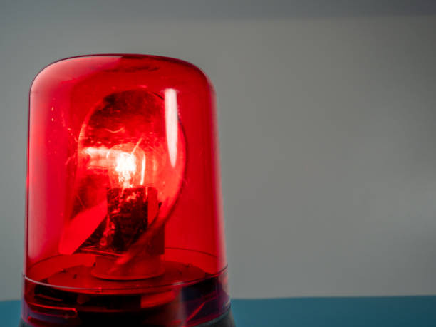 istock Red rotating beacon. Red flashing light. Warning signal. 1476740410