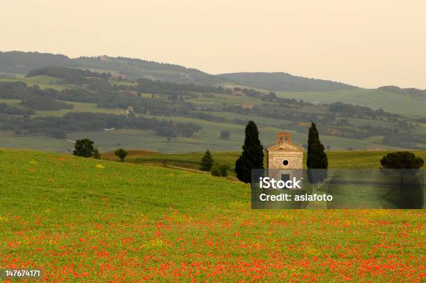 Toskana Val Dorcia Italien Kapelle Mit Poppies Im Frühling Stockfoto und mehr Bilder von Abgeschiedenheit