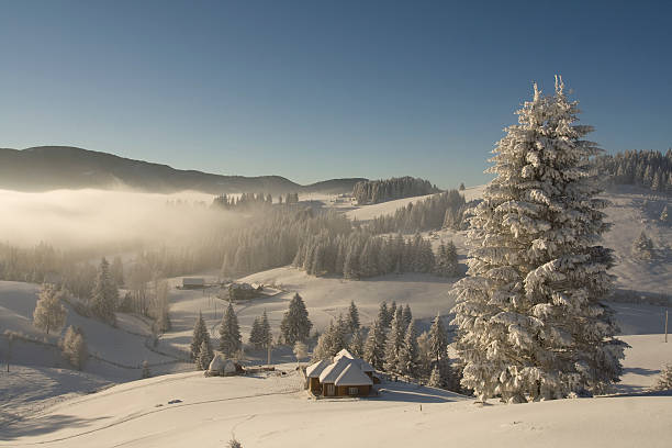 Winter mountain Landscape stock photo