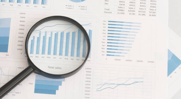istock Business graphs, charts, magnifying glass and calculator on table. Financial development, Banking Account, Statistics 1476743707