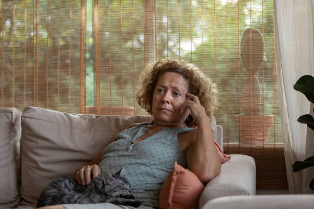 Senior female going through a mental health crisis