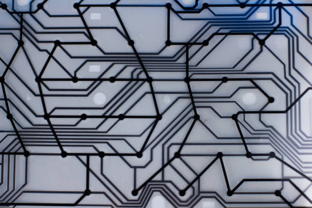 istock Background of black lines scheme from a computer keyboard. Scheme of black intersecting and connecting lines on a white background. Electronic circuit with lines on a white background. 1476744568