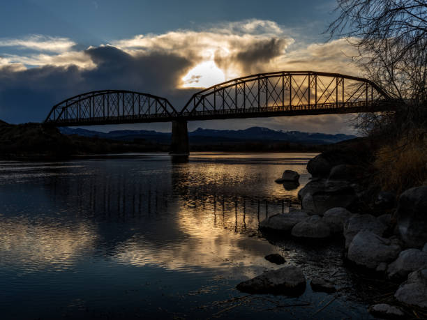 istock Remote metal structure bridge on a wild Idaho river 1476745852