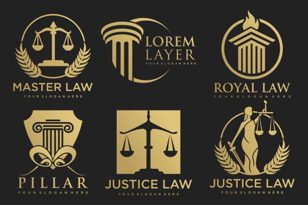 Law collection with creative element concept Law collection with creative element concept lawyer stock illustrations