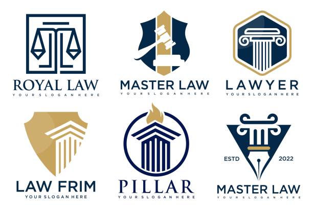 Lawyer icon set logo design with creative element style Lawyer icon set logo design with creative element style g star stock illustrations